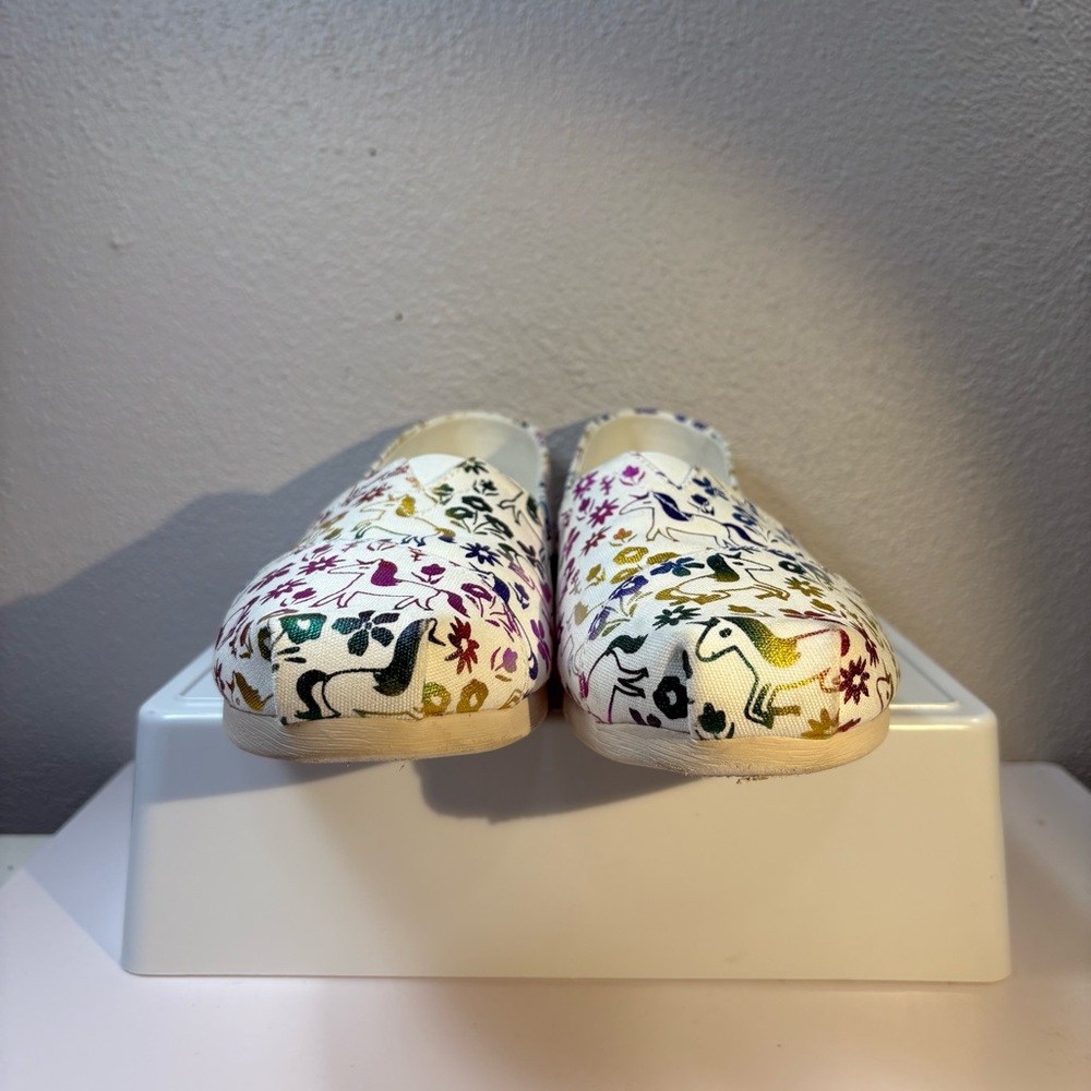 Toms Multicolor Unicorn Flower Metallic Patterned Women's Flats size 8 - Picture 8 of 11